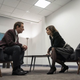 Leland (Michael Emerson) and Kristen (Katja Herbers) have words.